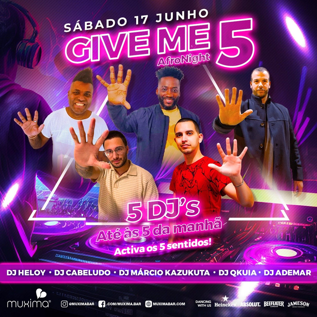 Sábado 17 de Junho, o Muxima Bar abre portas para uma Festa que vai ativar os teus 5 sentidos! 💥  Afro Night com 5 DJ's até às 5 da manhã