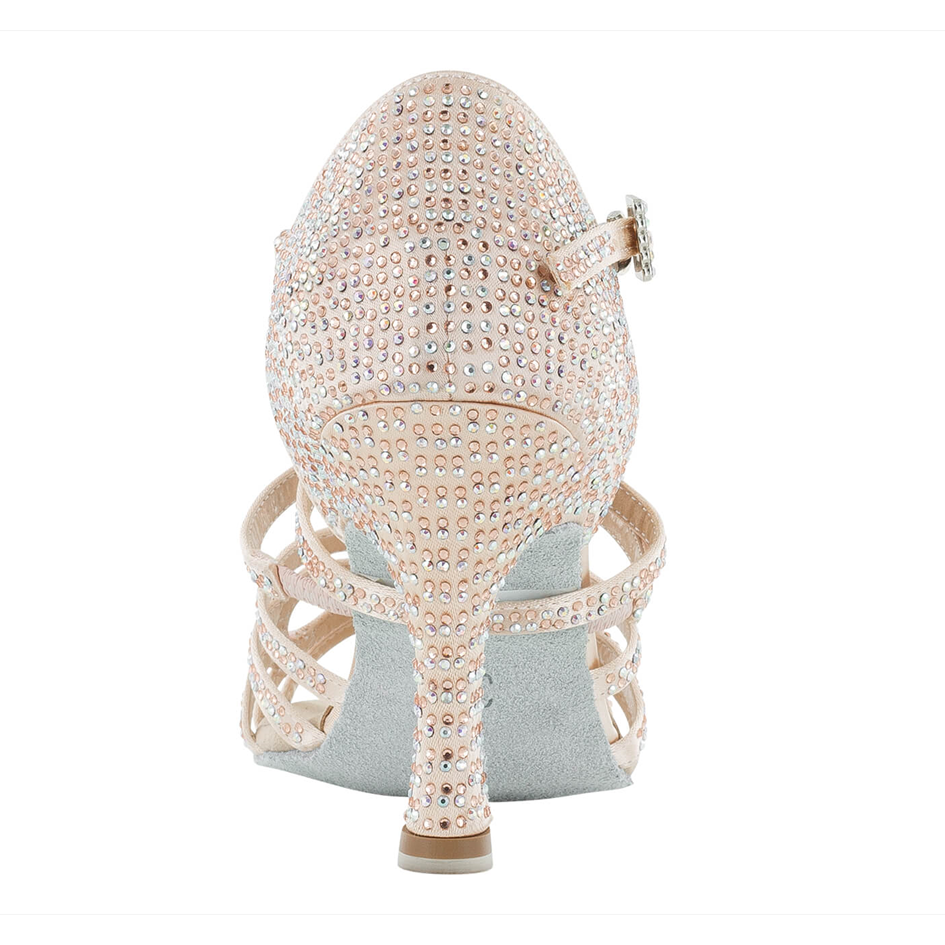F - Sapatos De Dança Em Cetim Com Brilhantes --- Satin Dance Shoes With Strass