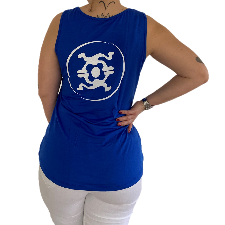 Top ALC Dancer Mulher - Azul e Branca --- Top ALC Dancer Woman - Blue and White